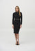 Joseph Ribkoff Style 244125 Black Belted High Neck Long Sleeve Bodycon Dress