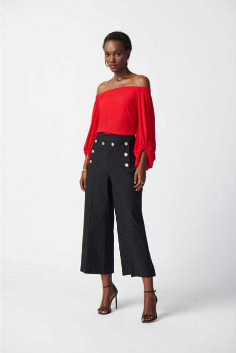 Joseph Ribkoff Button Accents Pull On Sailor Culotte Pants 241166