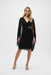 Joseph Ribkoff Style 243701 Black Chiffon Cape V-Neck Sheath Dress