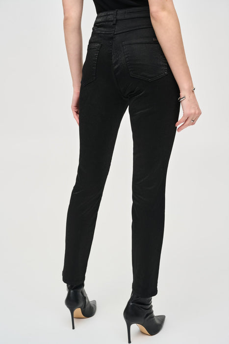 Joseph Ribkoff Black Denim Foiled Slim Ankle Jeans 243959