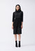 Joseph Ribkoff Style 243030 Black Drawstring Cowl Neck 3/4 Sleeve Shift Dress