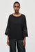 Joseph Ribkoff 243150 Black Embellished Boat Neck Cut-Out 3/4 Sleeves Top