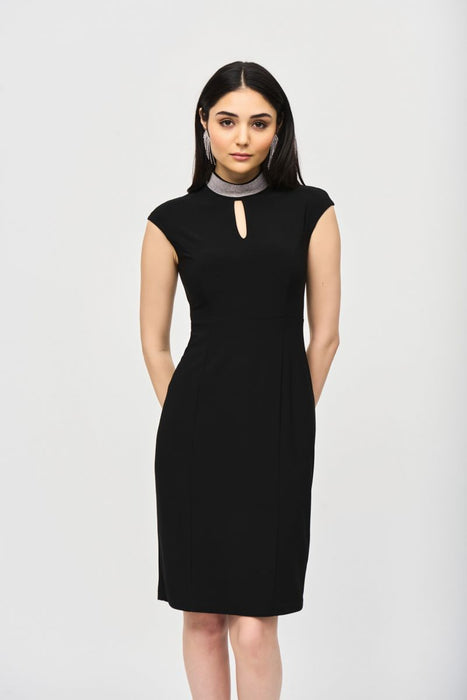 Joseph Ribkoff Embellished Choker Collar Sheath Dress 243313