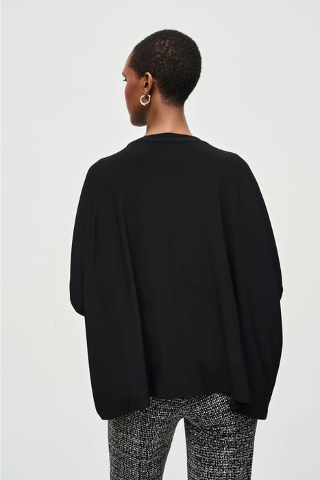 Joseph Ribkoff Black Embellished Scoop Neck Oversized Top 243164