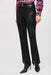 Joseph Ribkoff Style 243139 Black Faux Leather Split Hem Flared Trouser Pants