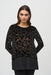 Joseph Ribkoff Style 244228 Black/Gold Foiled Velvet Long Sleeve Top