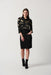 Joseph Ribkoff Style 234100 Black/Gold Metallic Abstract Print 3/4 Sleeve Cocoon Dress