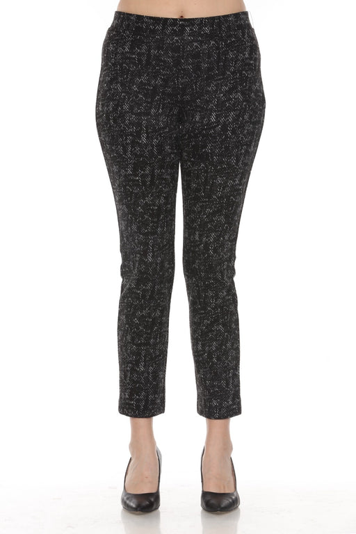 Joseph Ribkoff Style 243266 Black/Grey Chevron Jacquard Knit Slim Pants