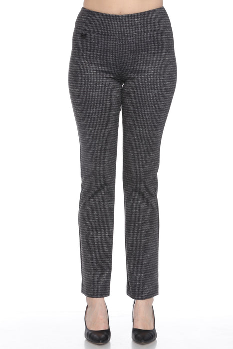 Joseph Ribkoff Style 243048 Black/Grey Houndstooth Pull On Slim Ankle Pants