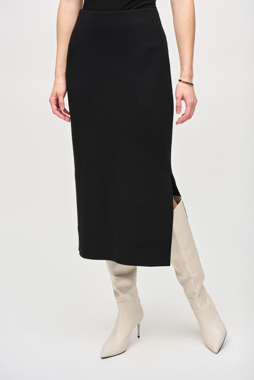 Joseph Ribkoff Style 243967 Black High Rise Knit Midi Pencil Skirt