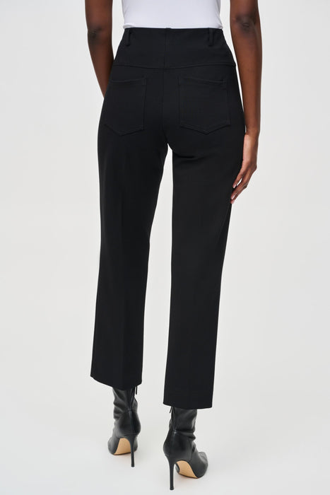 Joseph Ribkoff Black High Rise Straight Ankle Trouser Pants 243049