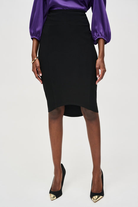 Joseph Ribkoff Style 243245 Black High Waist High-Low Pencil Skirt