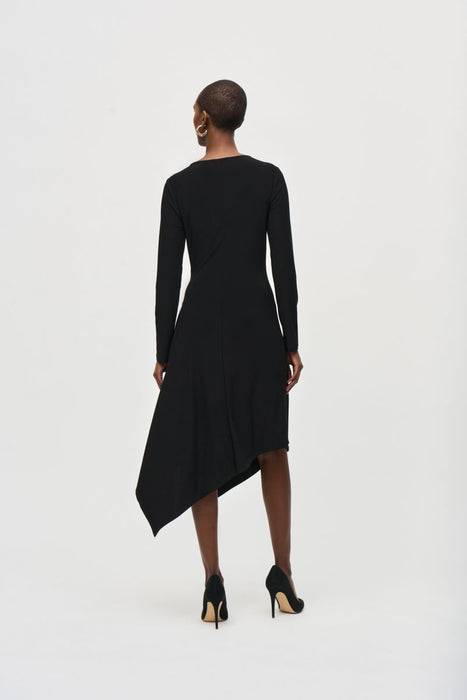 Joseph Ribkoff Long Sleeve Asymmetric Midi Fit And Flare Dress 243153