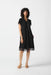 Joseph Ribkoff Style 241080 Black Mesh Knit Short Sleeve Shift Dress