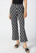 Joseph Ribkoff Style 241151 Black/Moonstone Wavy Geometric Print Cropped Flared Pants