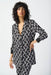 Joseph Ribkoff Style 241147 Black/Moonstone Wavy Geometric Print Longline Blazer Jacket