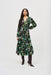 Joseph Ribkoff Style 243901X Black/Multi Abstract Camo Belted A-Line Midi Dress