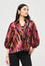 Joseph Ribkoff 243239 Black/Multi Abstract Print 3/4 Sleeve Asymmetric Swing Jacket