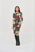 Joseph Ribkoff 243325 Black/Multi Abstract Print 3/4 Sleeve Sheath Dress 
