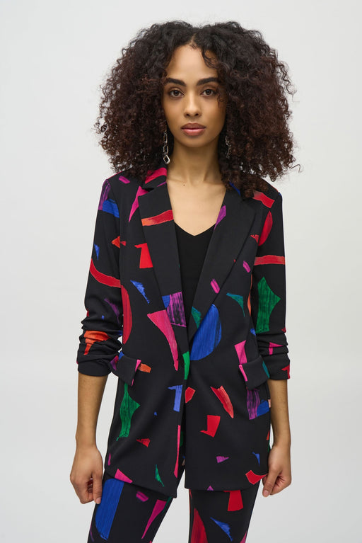 Joseph Ribkoff Style 244231 Black/Multi Abstract Print Blazer Jacket