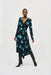 Joseph Ribkoff Style 243147 Black/Multi Abstract Print Faux Wrap Midi Dress