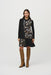 Joseph Ribkoff Style 244028 Black/Multi Animal Print Cowl Neck A-line Dress