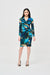 Joseph Ribkoff Style 243072 Black/Multi Brushstroke Print Faux Wrap Sheath Dress