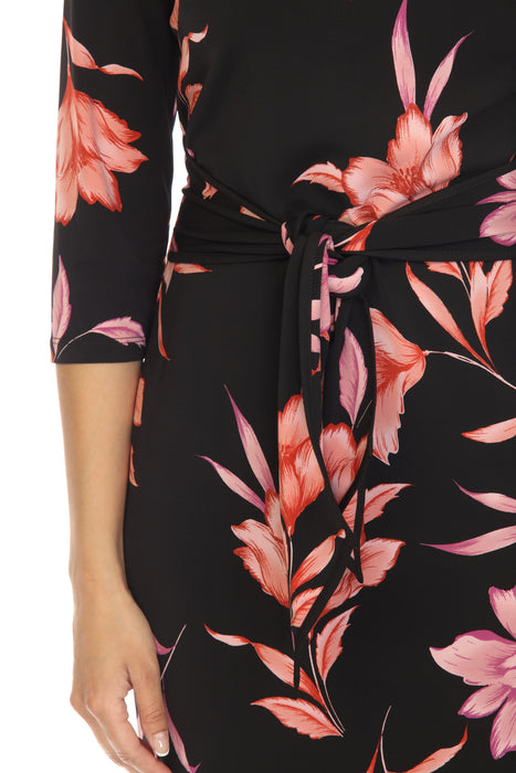 Joseph Ribkoff - 231161 - 3/4 Sleeve Belted Floral Dress - Muskoka Bay  Clothing
