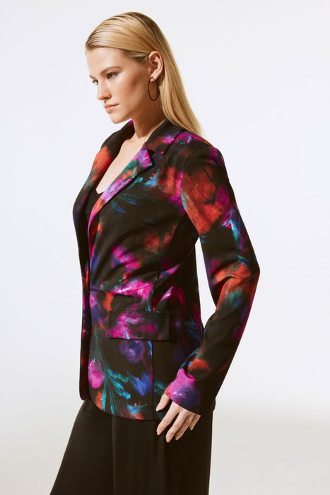 Joseph Ribkoff Black/Multi Floral Print Long Sleeve Blazer Jacket 243723