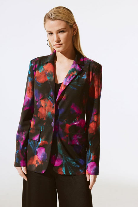 Joseph Ribkoff 243723 Black/Multi Floral Print Long Sleeve Blazer Jacket