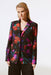 Joseph Ribkoff 243723 Black/Multi Floral Print Long Sleeve Blazer Jacket