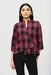 Joseph Ribkoff Style 243296 Black/Multi Plaid 3/4 Sleeve Swing Jacket