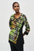 Joseph Ribkoff Style 243112 Black/Multi Striped Abstract Print Asymmetric Tunic Top