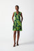 Joseph Ribkoff Style 241119 Black/Multi Tropical Leaf Print Sleeveless Tank Dress