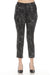 Joseph Ribkoff Style 243305 Black/Off-White Abstract Jacquard Knit Slim Pants