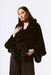 Joseph Ribkoff Style 243758 Black Oversized Faux Fur Cape Cover-Up