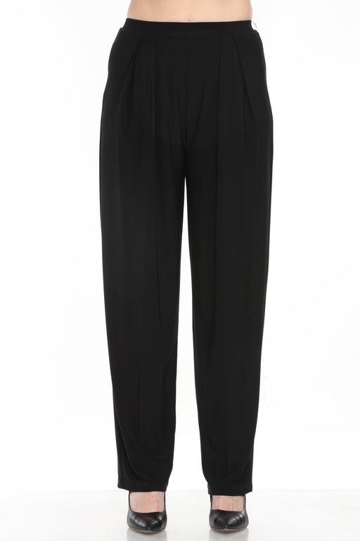 Joseph Ribkoff Style 243219 Black Pleated Pull On Tapered Pants