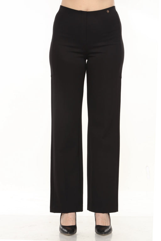 Joseph Ribkoff Style 243118 Black Pull On Classic Wide Leg Trouser Pants