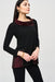 Joseph Ribkoff Style 243195 Black/Red Cowl Neck Long Sleeve Tunic Top