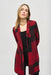 Joseph Ribkoff Style 243309 Black/Red Geometric Longline Blazer Jacket