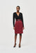 Joseph Ribkoff Style 243060 Black/Red Surplice Belted Plaid Sheath Dress