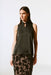 Joseph Ribkoff 243792 Black Satin Keyhole Sleeveless Top