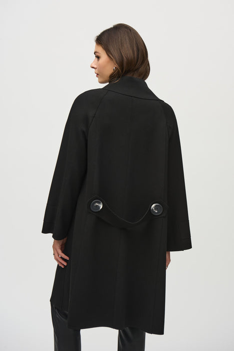 Joseph Ribkoff Black Shawl Collar Open Front Long Coat 244171