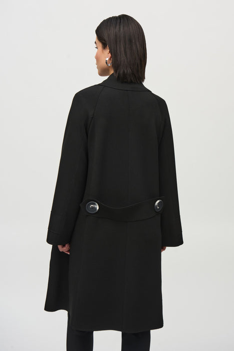 Joseph Ribkoff Black Shawl Collar Open Front Long Coat 244171