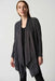 Joseph Ribkoff Style 234213 Black/Silver Open Front Long Sleeve Asymmetric Cover-Up Jacket