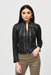 Joseph Ribkoff Style 243972 Black/Silver Metallic Mesh Faux Suede Jacket