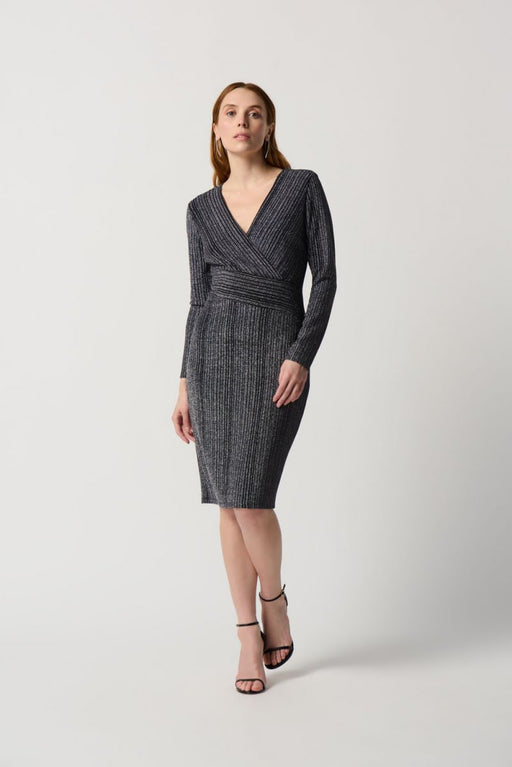 Joseph Ribkoff Ruched Cap Sleeve Faux Wrap Dress 231138 NEW — AfterRetail