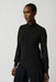 Joseph Ribkoff Style 234255 Black Soutache Trim Mesh Sleeve Turtleneck Top