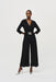 Joseph Ribkoff Style 243079 Black Wrap Front 3/4 Sleeve Wide-Leg Jumpsuit