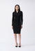 Joseph Ribkoff Style 243236 Black Wrap Front Long Sleeve V-Neck Sheath Dress